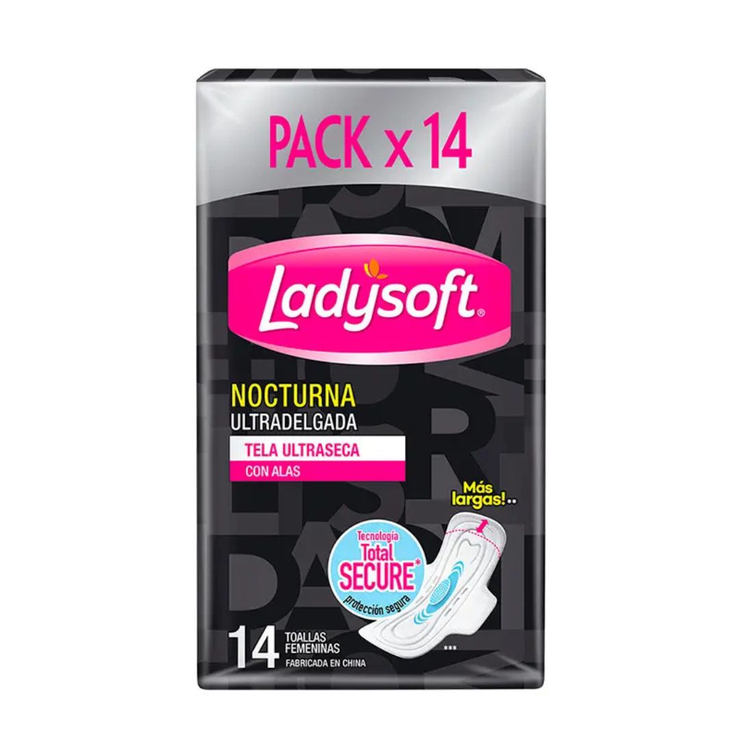 Ladysoft Toalla Higiénica Nocturna Ultradelgada 14 unidades
