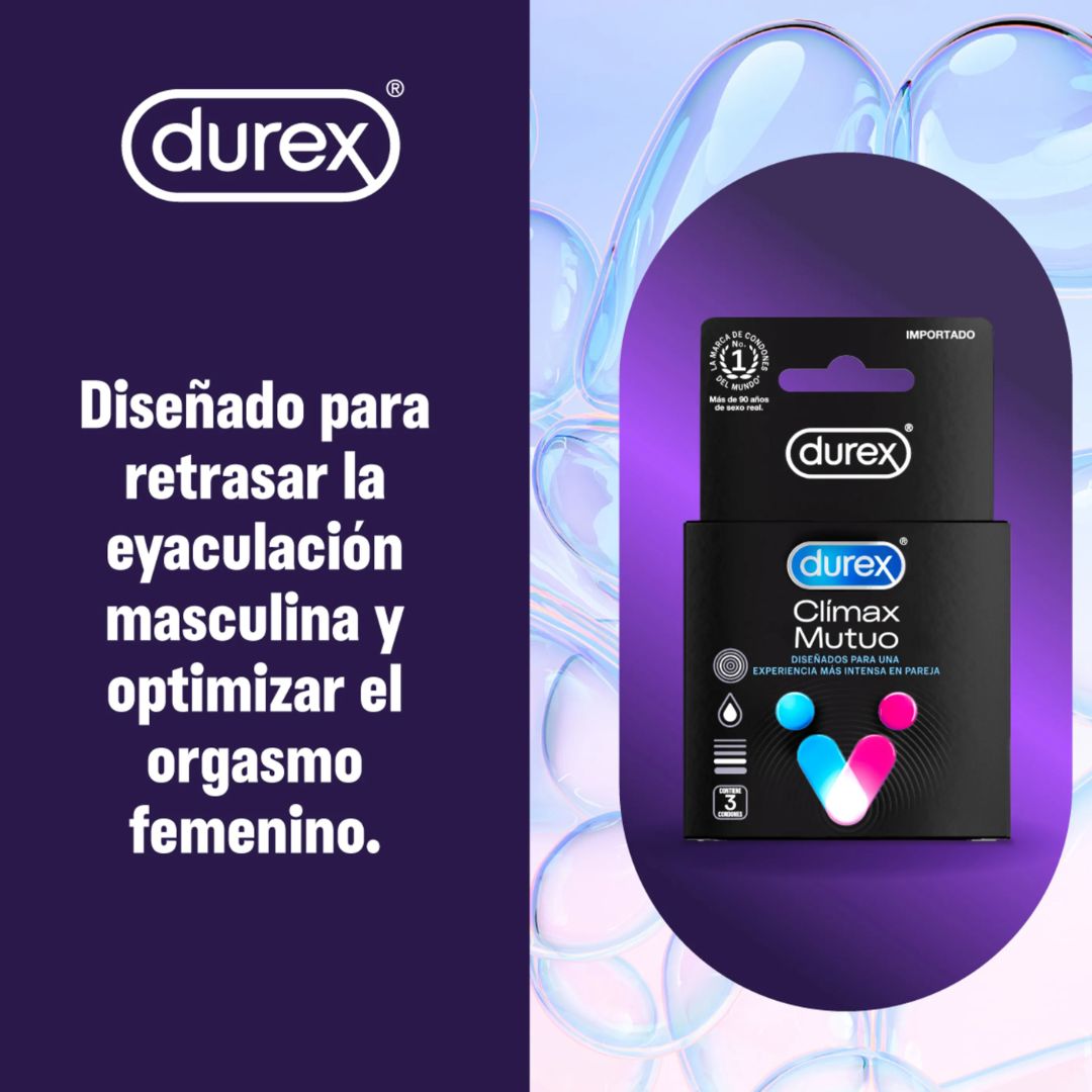 Condones DUREX Climax Mutuo x3 Und