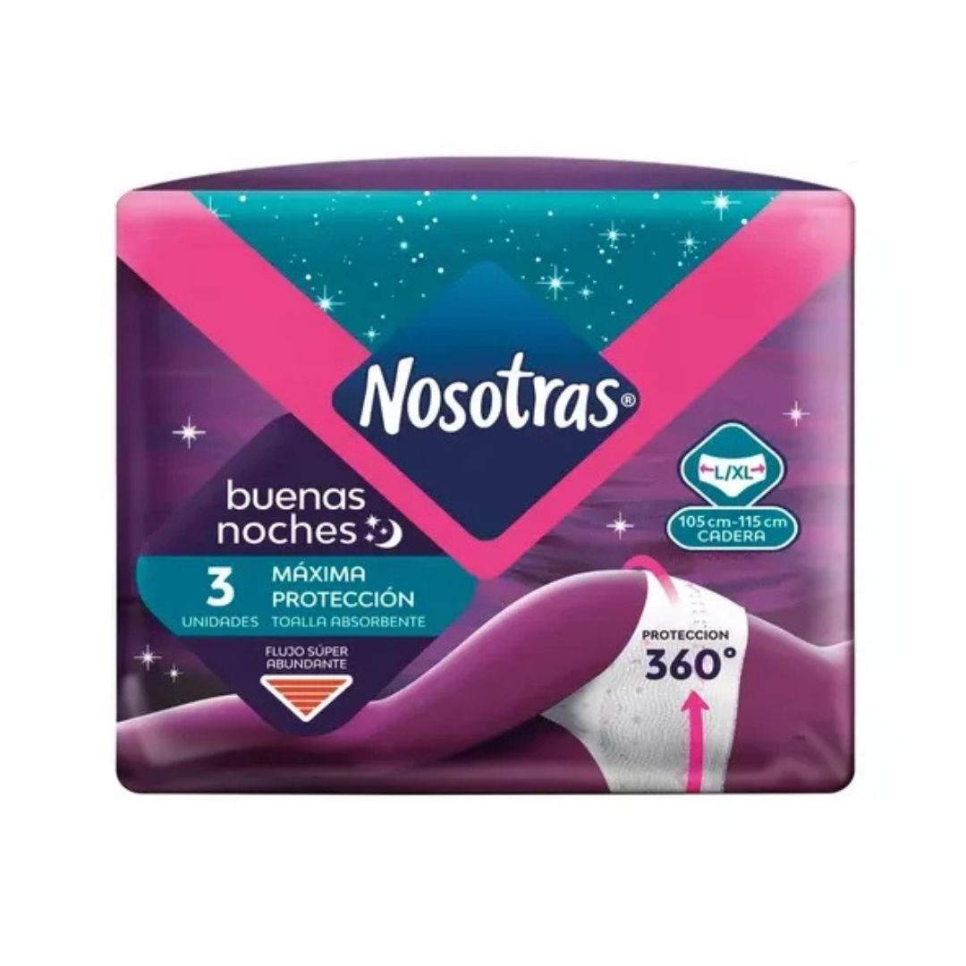Nosotras Calzón Nocturno Talla L / XL 3 unidades