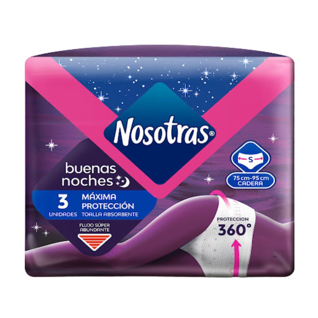 Nosotras Calzón Nocturna Talla S 3 unidades