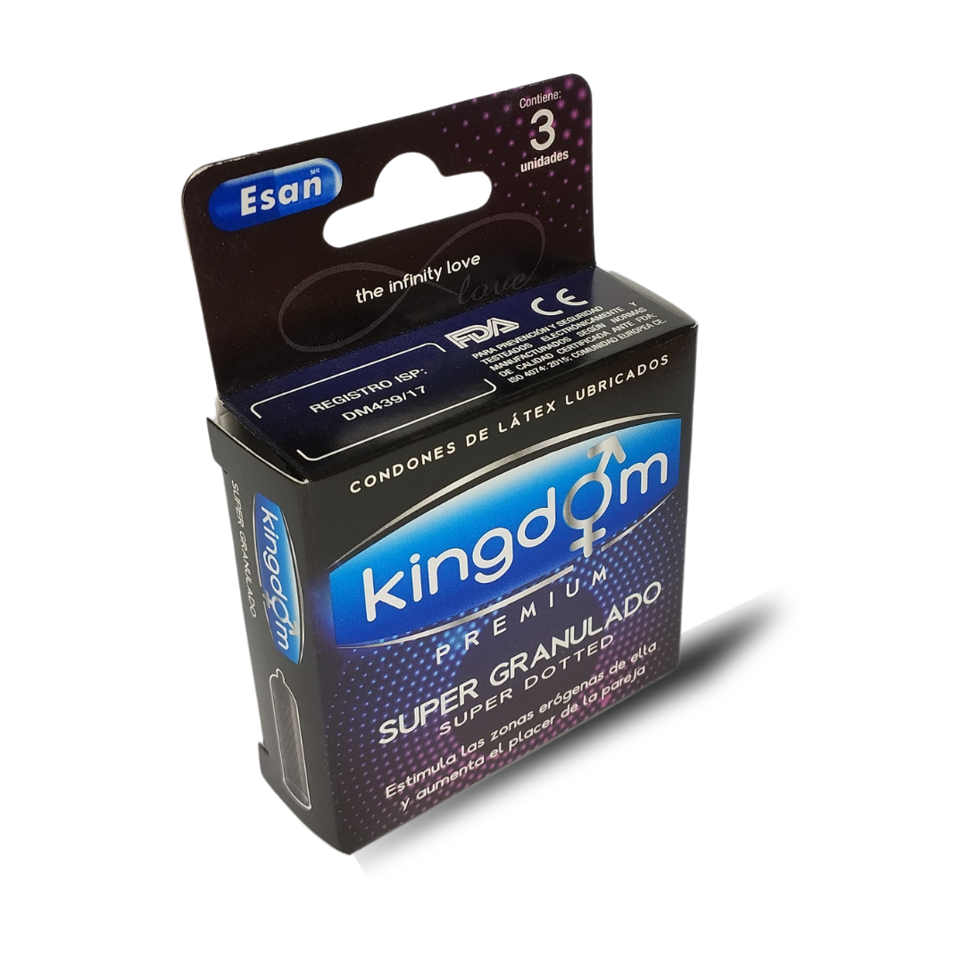 Condones KINGDOM Super Granulado x3 Und