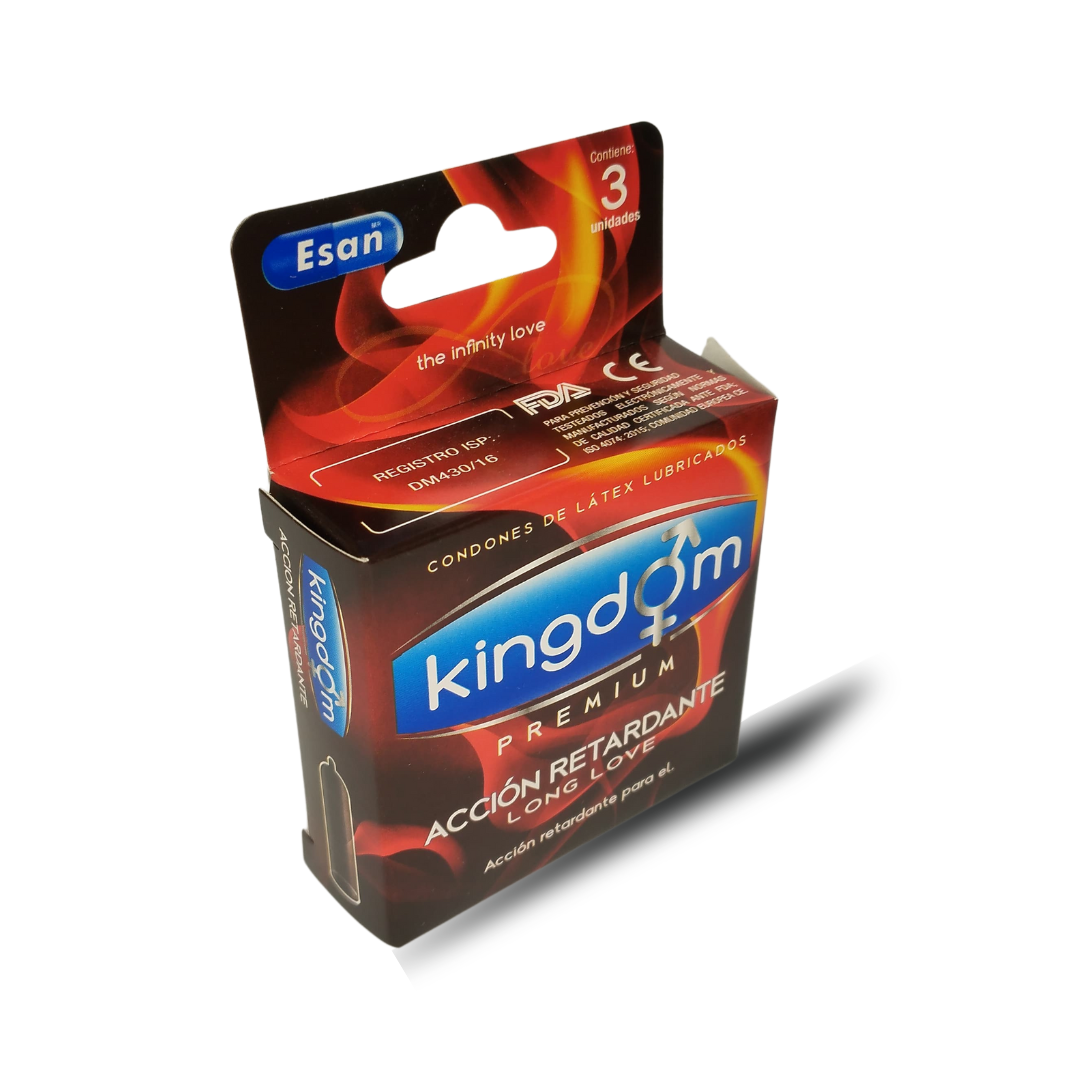 Condones KINGDOM Accion Retardante x3 Und