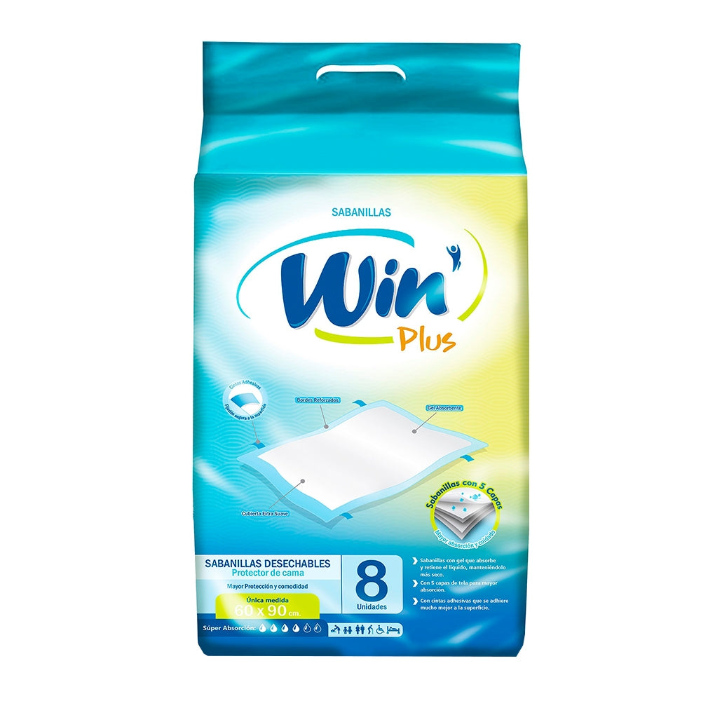 WIN PLUS SABANILLA 60 X 90 CMS 8 UNID