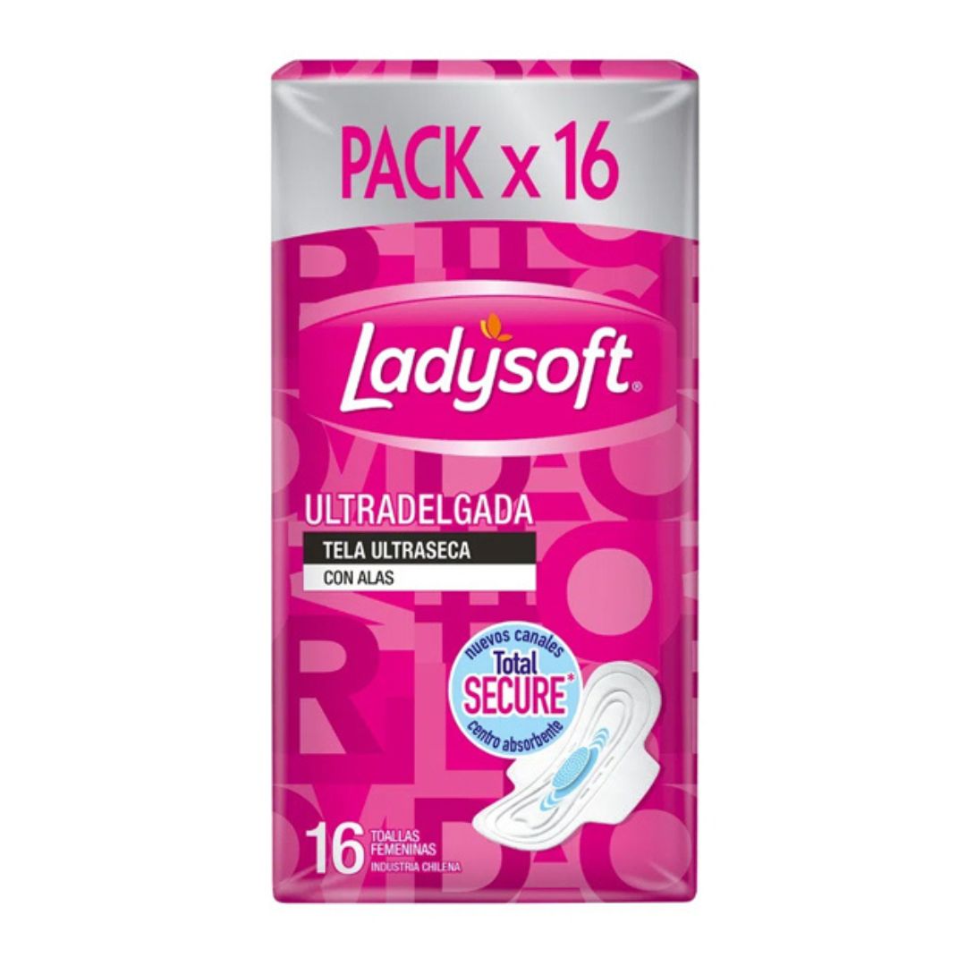 Ladysoft Toalla Higiénica Ultradelgada Tela Ultraseca 16 unidades