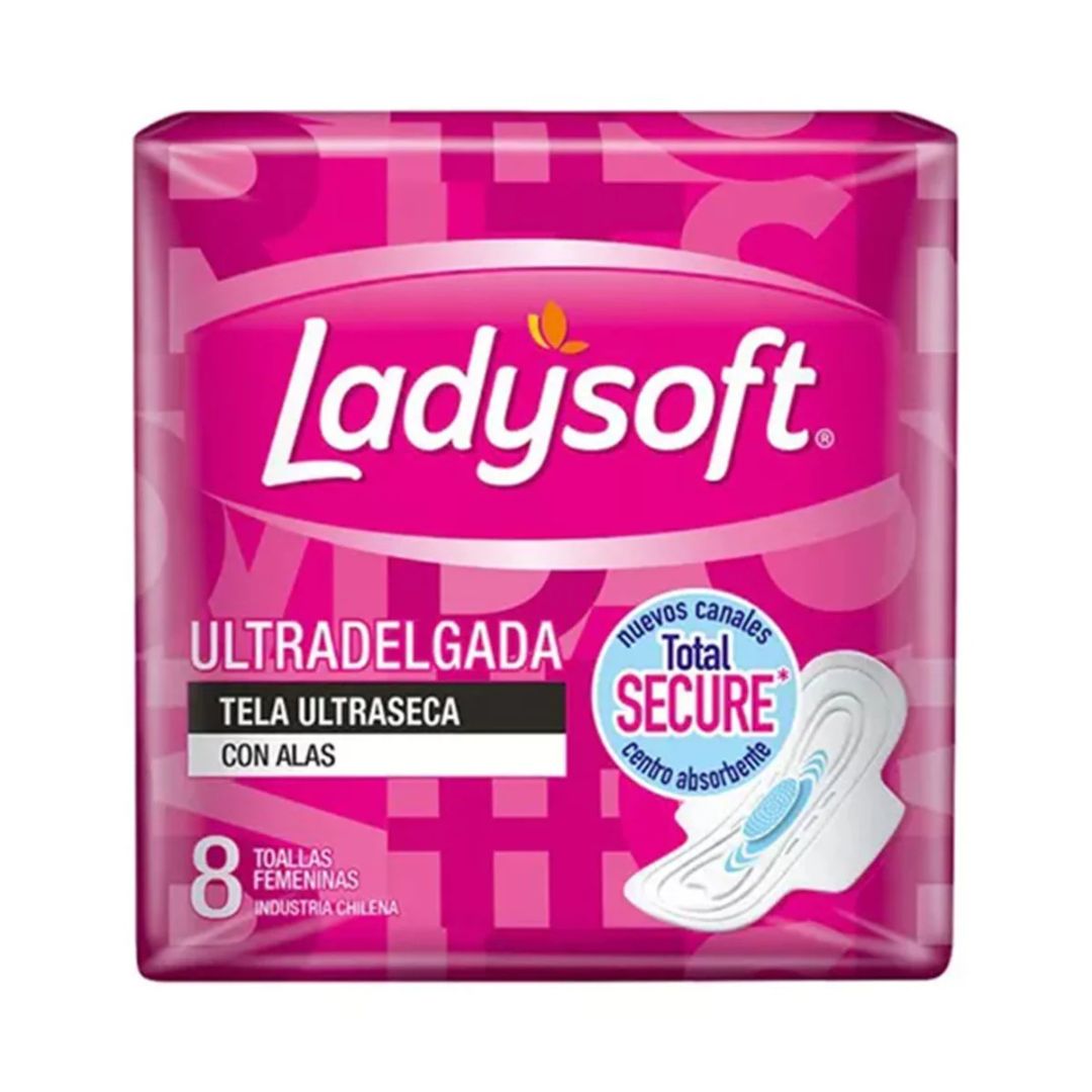 Ladysoft Toalla Higiénica Ultradelgada Tela Ultraseca 8 unidades