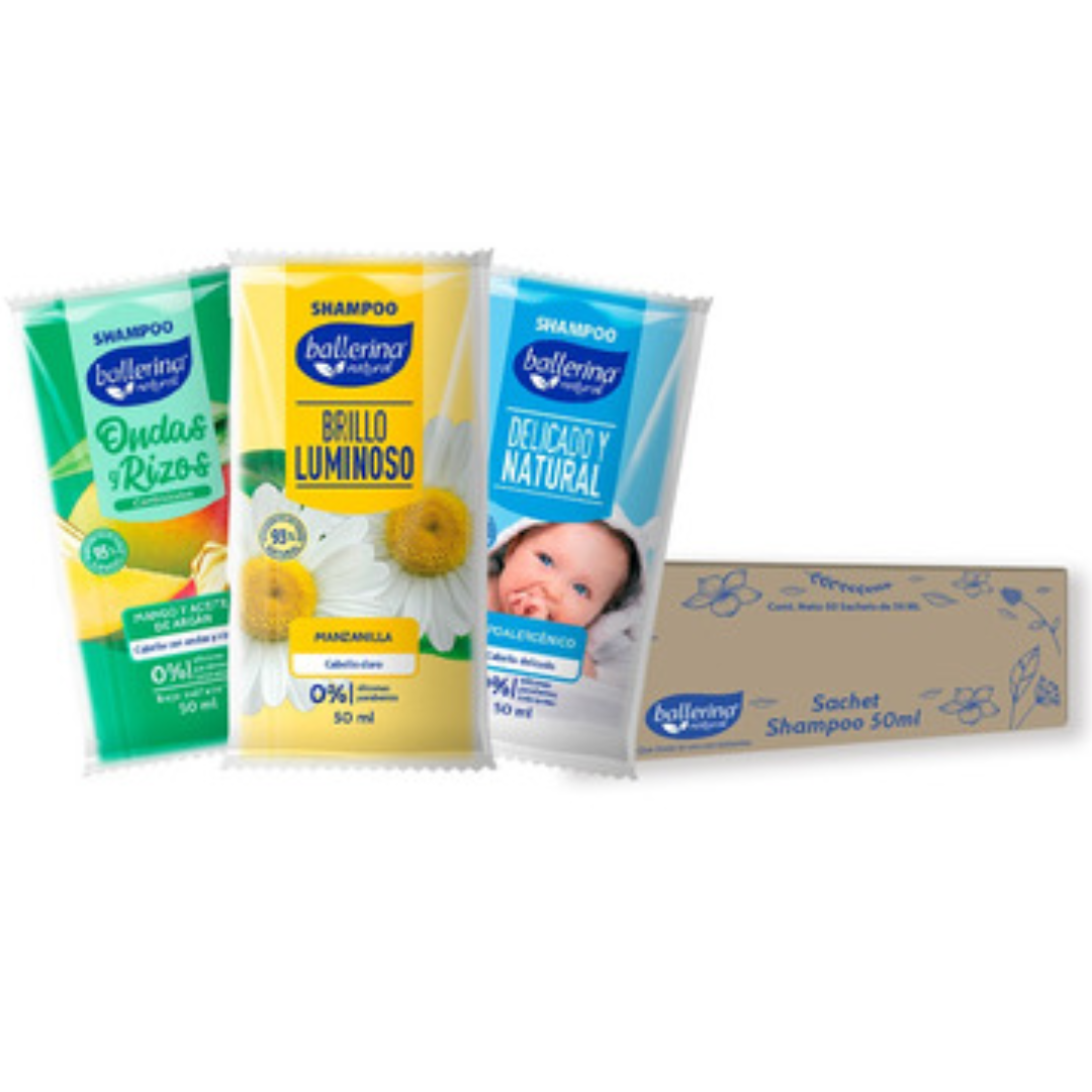 Ballerina Shampoo Mixto en Sachet Caja 50 Unidades