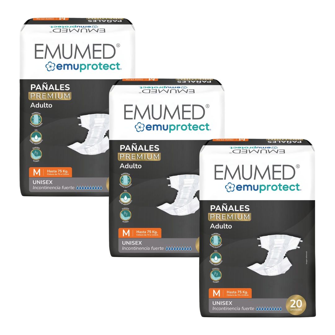 Emumed Pañal Premium Talla M / Manga 3 paquetes x 20 unidades