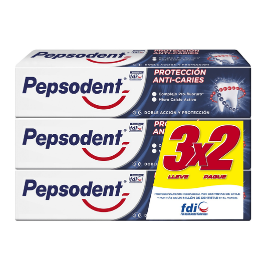 Pepsodent Protección Anti Caries 3 x 130 grs
