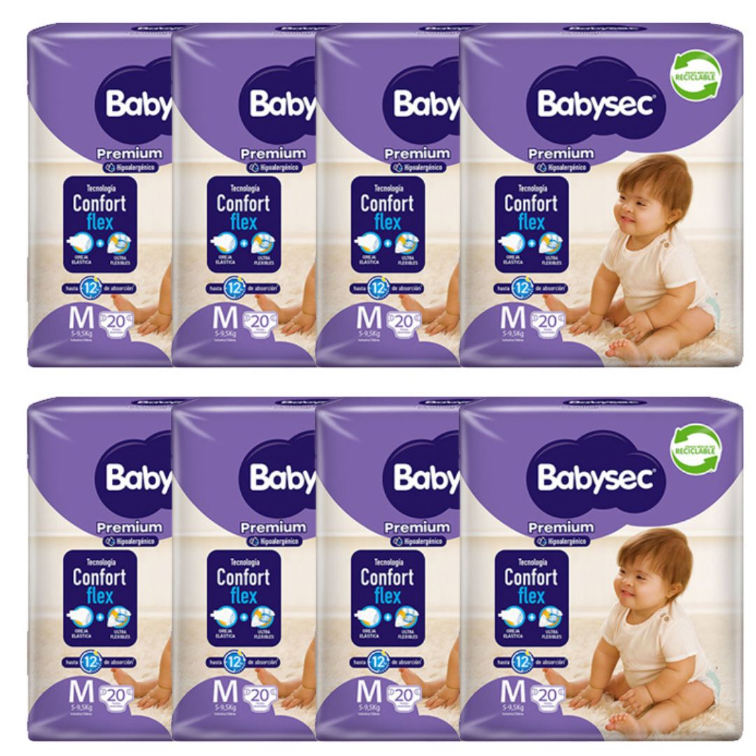 Babysec Premium Pañal Talla M / Manga 8 paquetes x 20 unidades