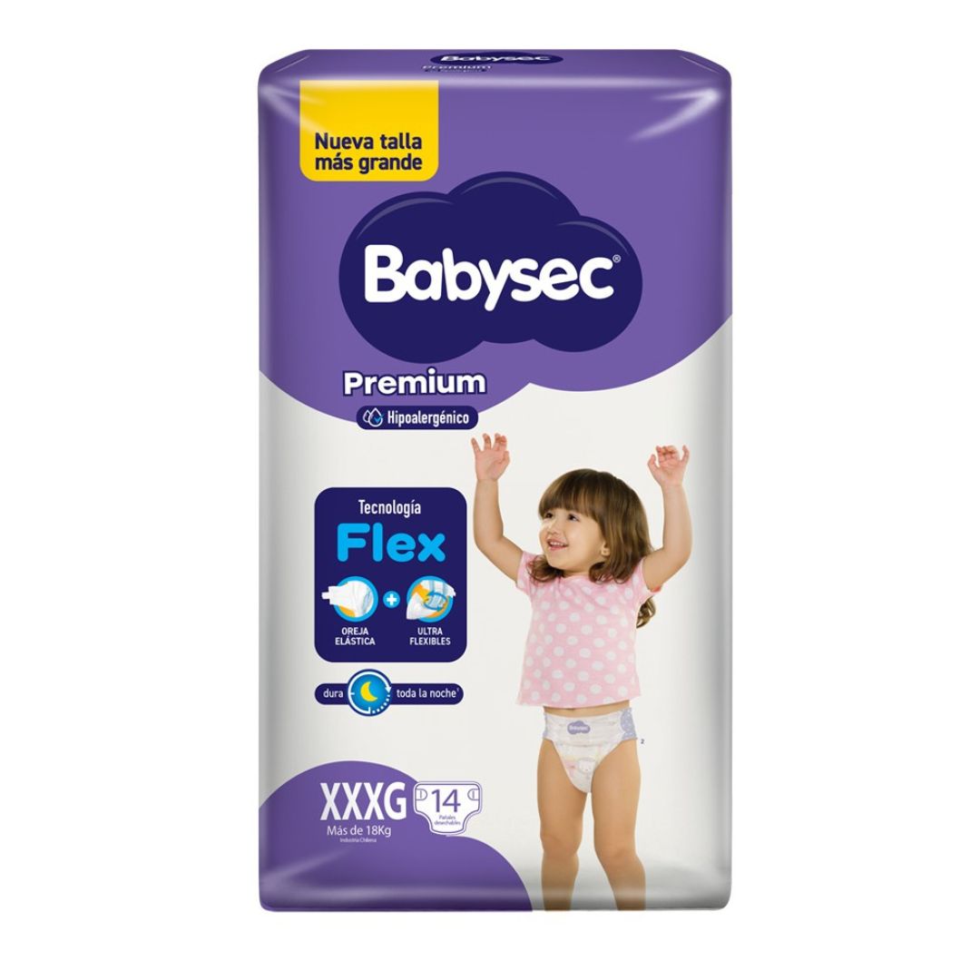 Babysec Premium Pañal Talla XXXG / 14 unidades
