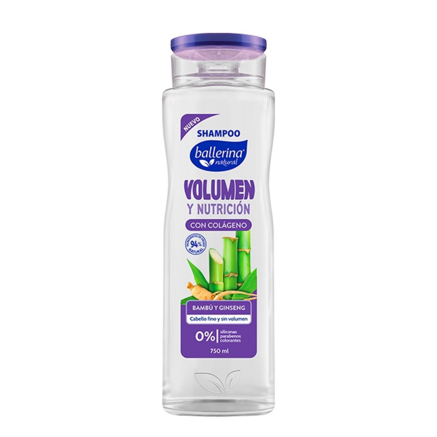 Ballerina Shampoo Volumen y Nutrición Frasco 750 ml