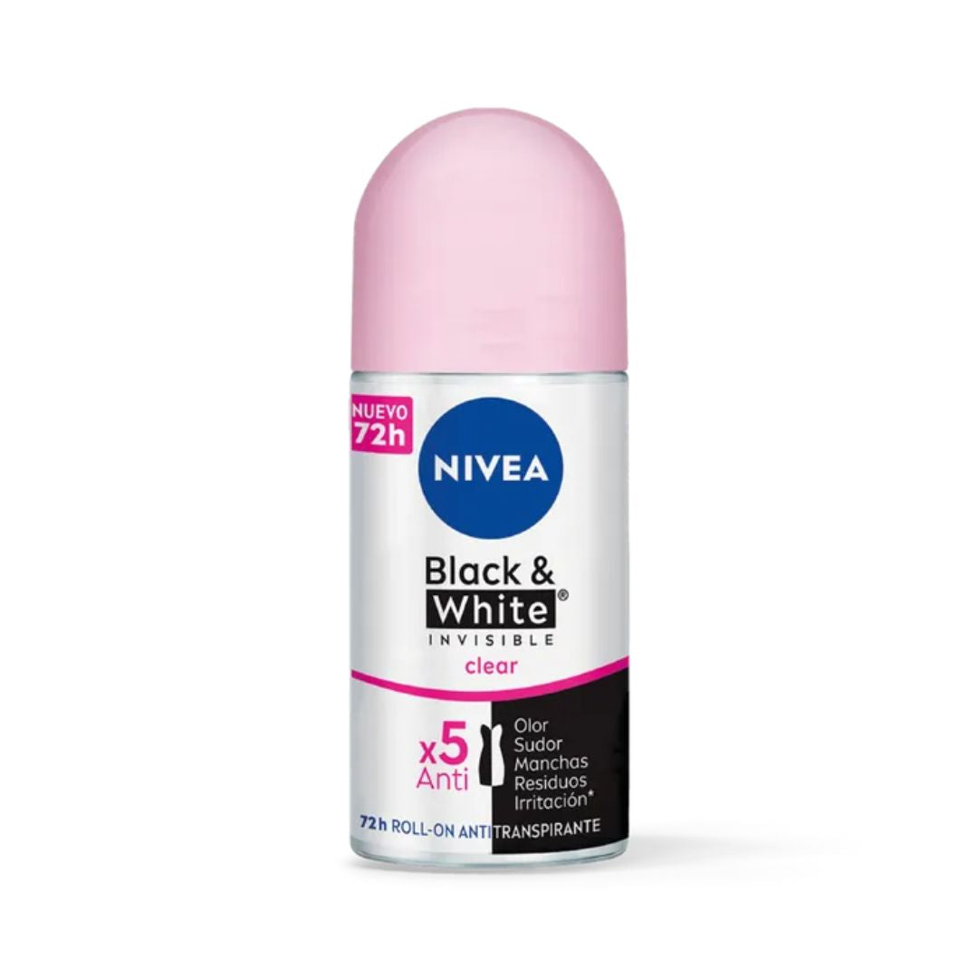 Nivea Roll On Dama Black & White Clear 50 ml