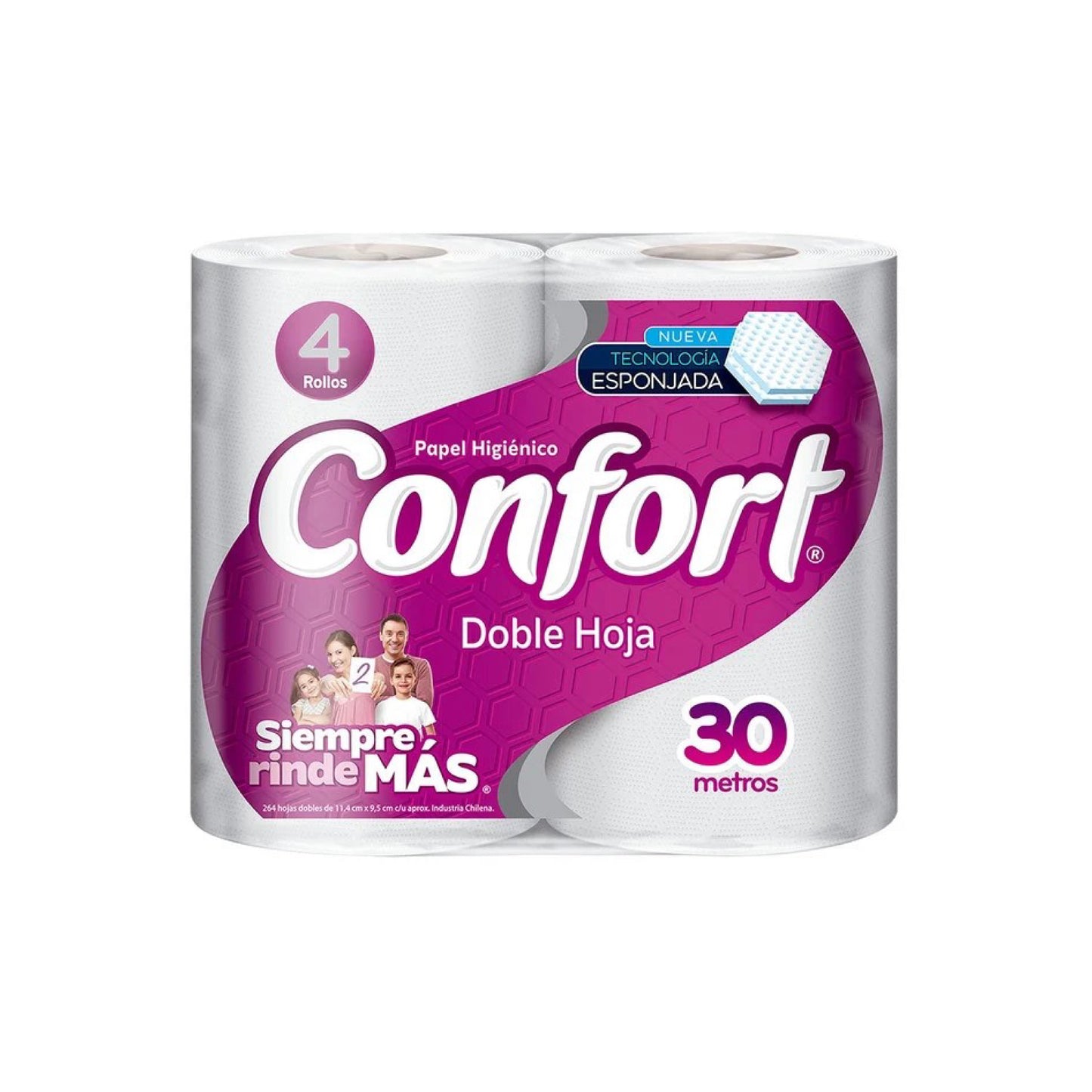 Confort Papel Higiénico Panal 30 Metros x 48 Rollos.