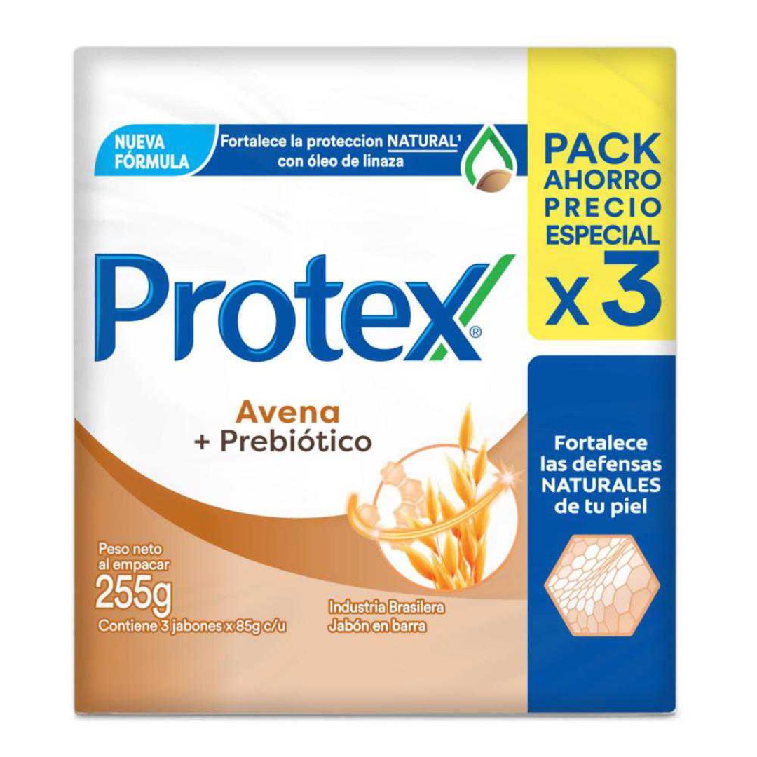 Protex Jabón Barra Avena Pack 3 unidades x 85 grs