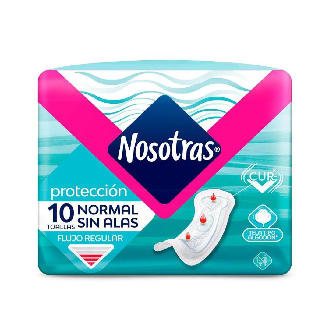 Nosotras Toalla Higiénica Normal sin Alas 10 unidades