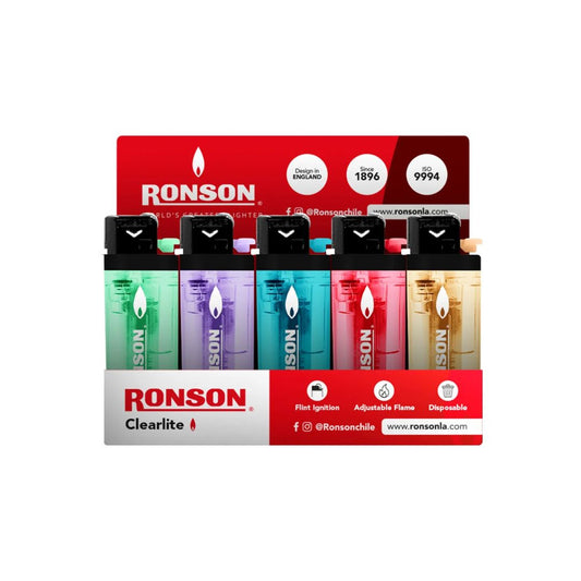 Ronson Encendedor Transparente Pack 20 Unidades