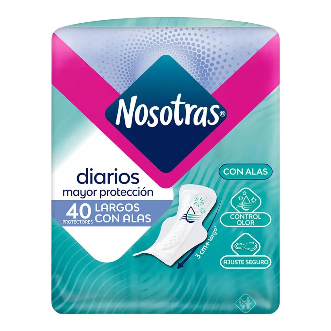 Nosotras Protector Diario Largo con Alas 40 unidades