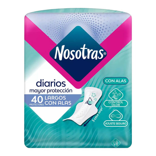 Nosotras Protector Diario Largo con Alas 40 unidades