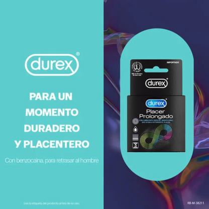 Condones DUREX Placer Prolongado x3 Und