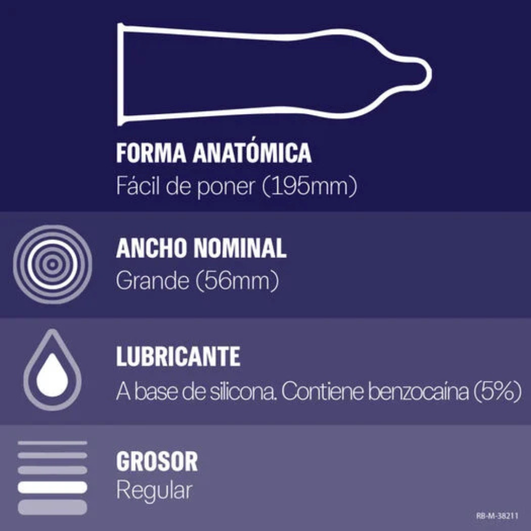 Condones DUREX Placer Prolongado x3 Und
