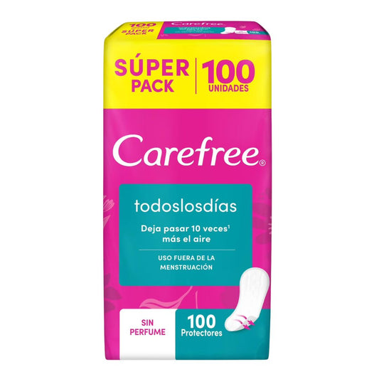 Carefree Protector Diario sin Perfume 100 unidades