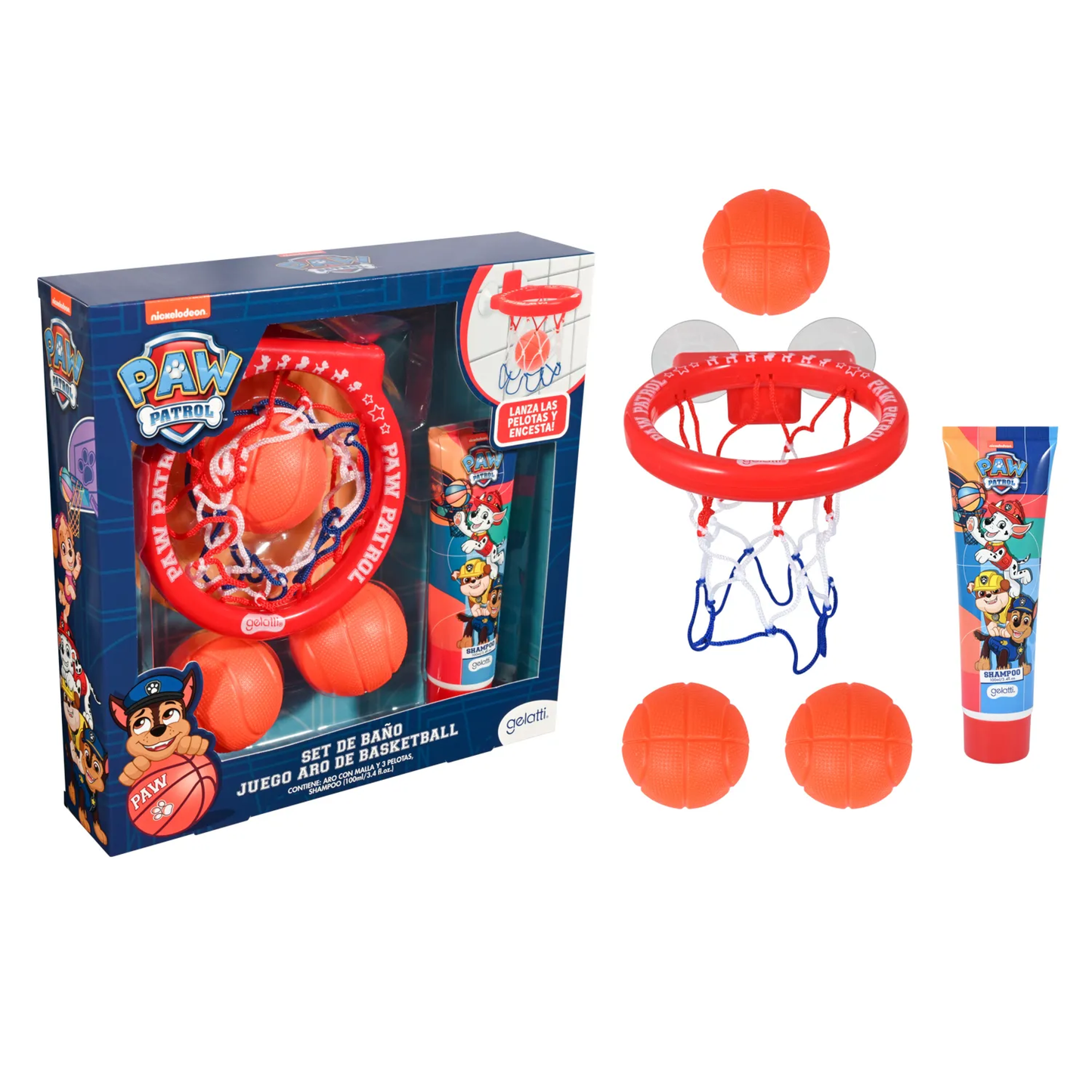 Set de Baño Paw Patrol Shampoo + juego de BasketBall