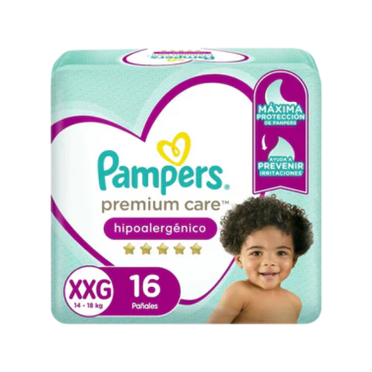 Pampers Premium Care Pañales XXG  16 Unidades