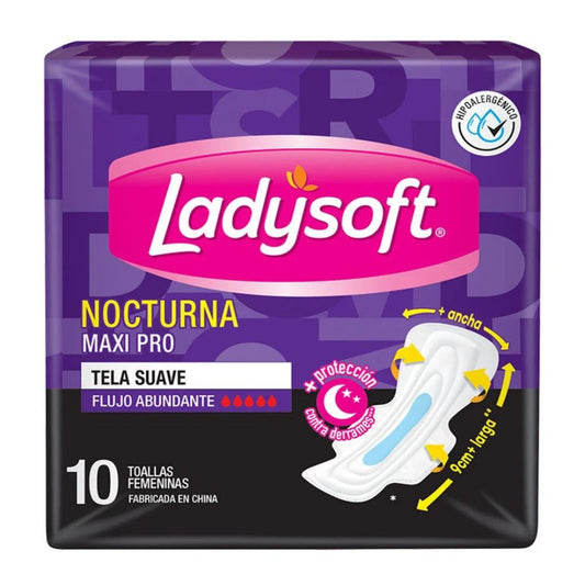 Ladysoft Toalla Higiénica Nocturna Maxi Pro 10 unidades