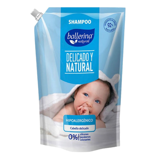 Ballerina Shampoo Recarga Hipoalergénico Delicado y Natural 750 ml
