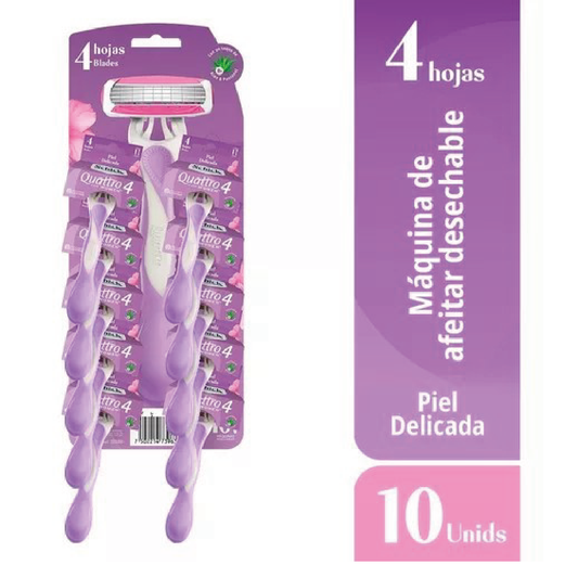 Schick Quattro 4 Mujer Afeitadora x 10 Unidades