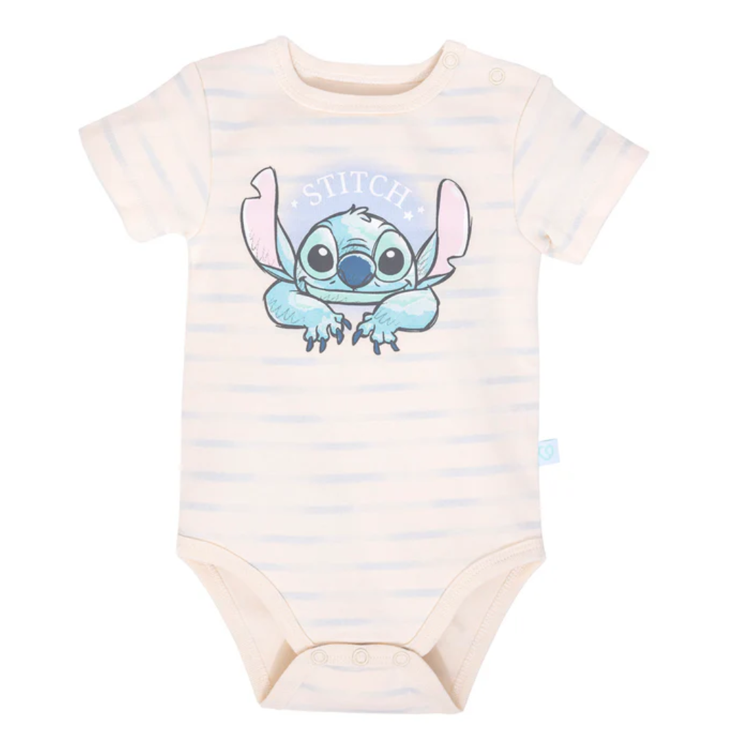 Bambino set 2X Bodies Manga Corta 100% Algodón Disney-Stitch