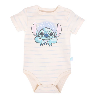 Bambino set 2X Bodies Manga Corta 100% Algodón Disney-Stitch
