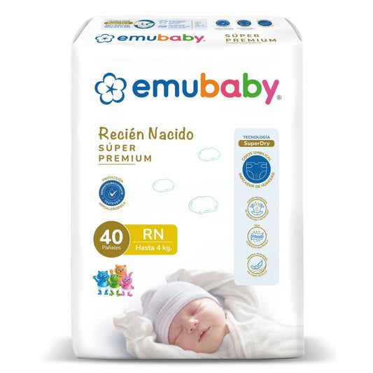 Emubaby Pañal Premium Recién Nacido / 40 pañales
