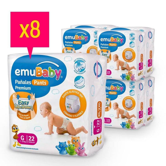 Emubaby Premium Pants Talla G / Manga 8 paquetes x 22 unidades