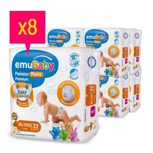 Emubaby Premium Pants Talla XG/XXG / Manga 8 paquetes x 22 unidades