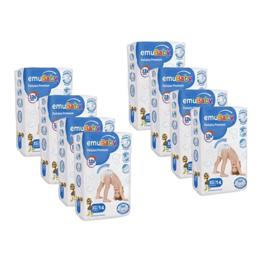 Emubaby Premium Pañal Talla XG / Manga 8 paquetes x 14 unidades