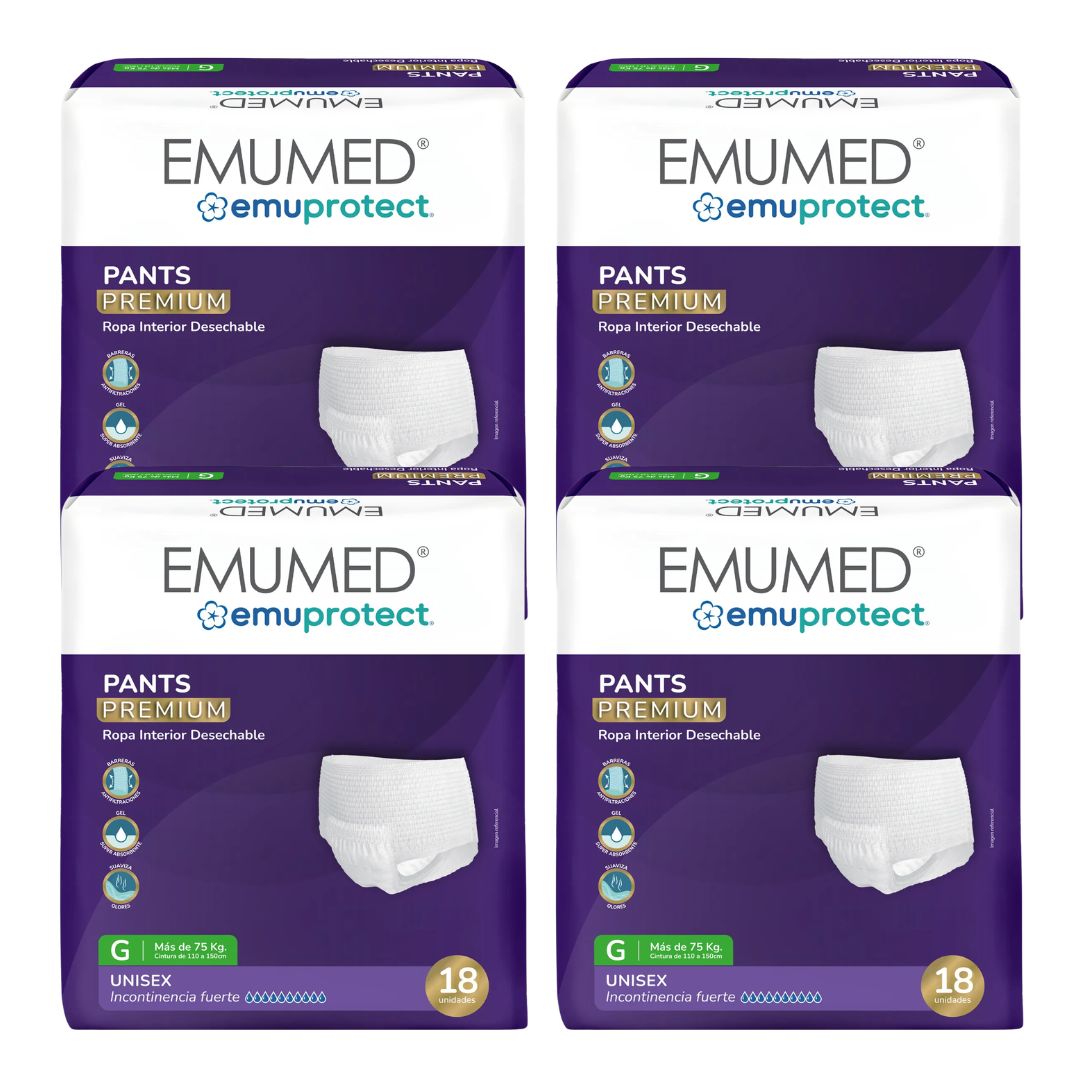 Emumed Pañal Pants Talla G / Manga 4 paquetes x 18 unidades