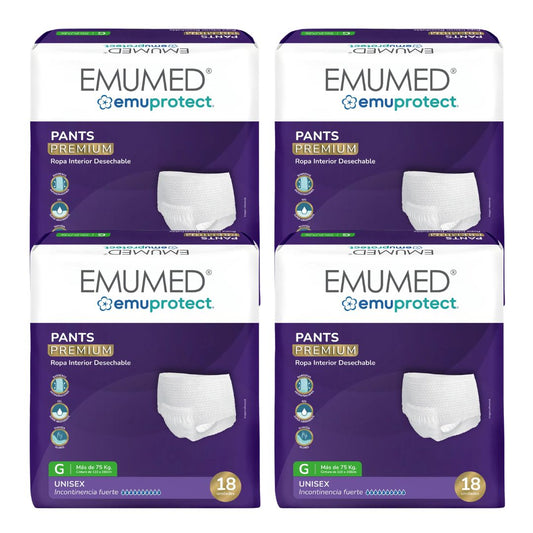 Emumed Pañal Pants Talla G / Manga 4 paquetes x 18 unidades
