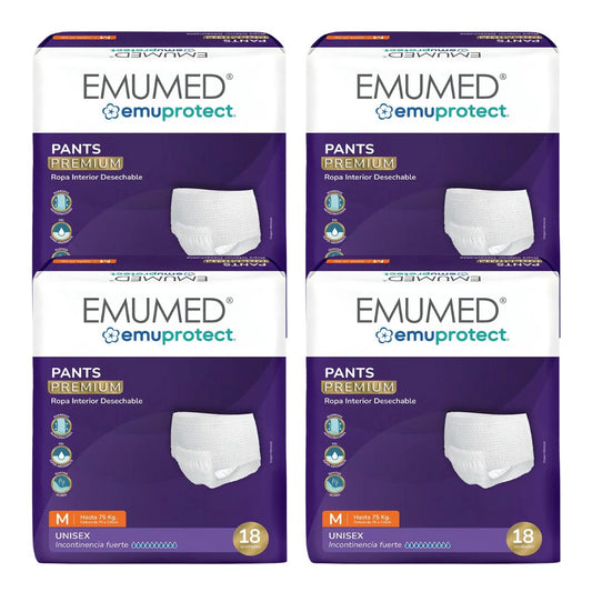 Emumed Pañal Pants Talla M / Manga 4 paquetes x 18 unidades