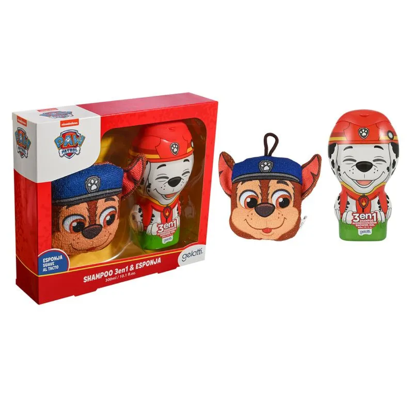 Set de Baño Marshall Paw Patrol- Shampoo 2 en 1 Skye + Esponja de baño Chase