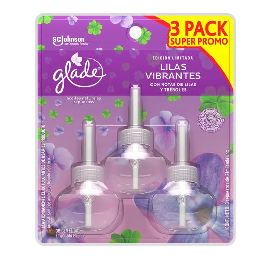 Glade 3 Aceites Lilas Vibrantes 21 ml