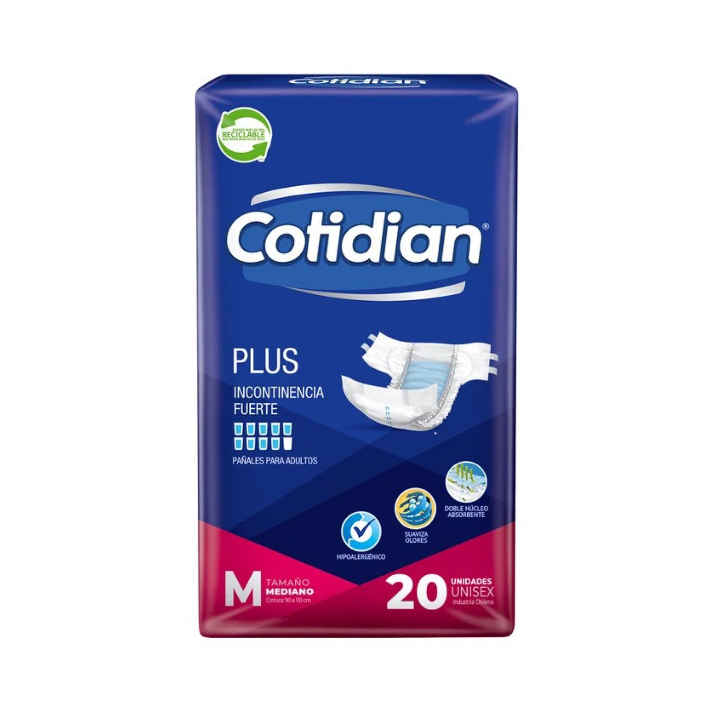 Cotidian Plus Pañal M 20 Unidades