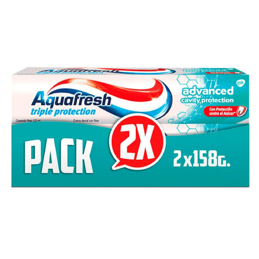 Aquafresh Triple Acción Advanced Pack 2 unidades x 158 grs