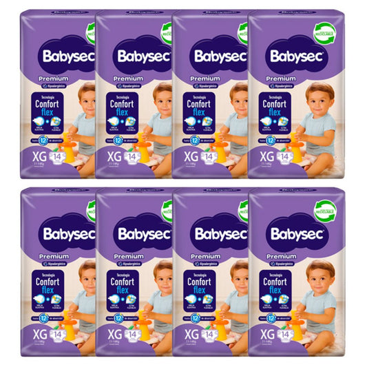 Babysec Premium Pañal Talla XG / Manga 8 paquetes x 14 unidades