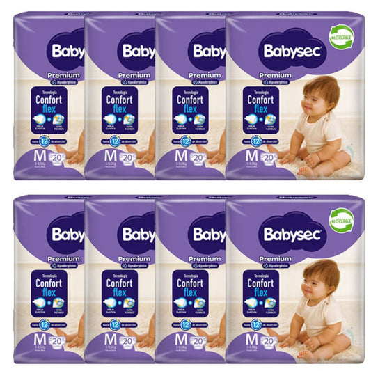 Babysec Premium Pañal Talla M / Manga 8 paquetes x 20 unidades