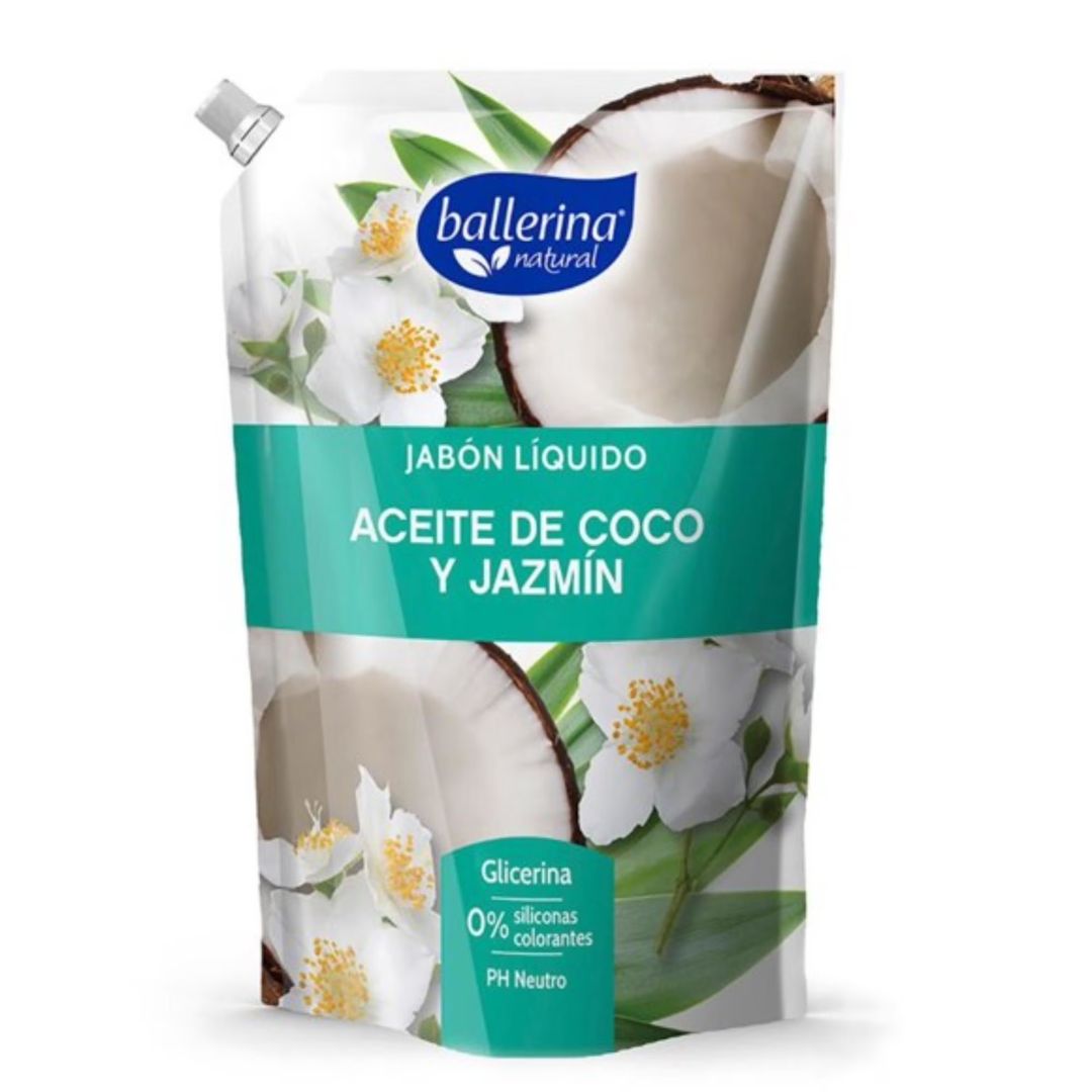 Ballerina Jabón Líquido Doypack Aceite de Coco y Jazmín 750 ml