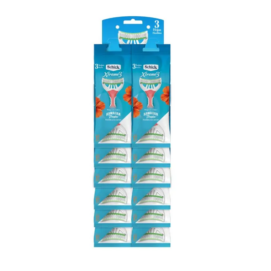 Schick Xtreme 3 Hawaiian Tropic Afeitadora x 12 Unidades