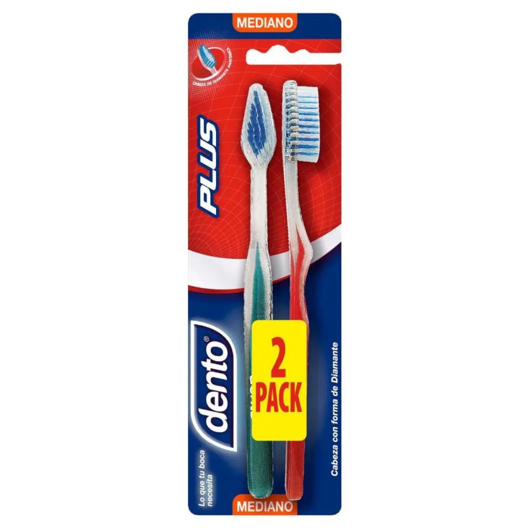 Dento Cepillo Dental Mediano / 2 Unidades