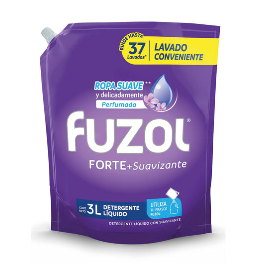 Fuzol Detergente Líquido Forte Con Suavizante 3 Litros