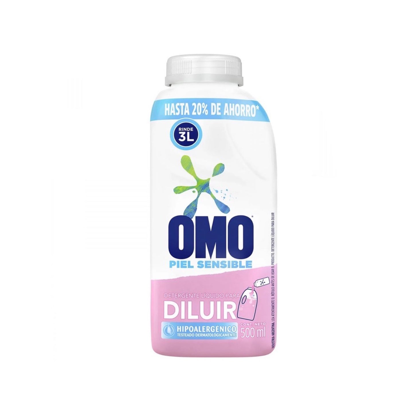 Omo Detergente Líquido Para Diluir Piel Sensible 500 ml